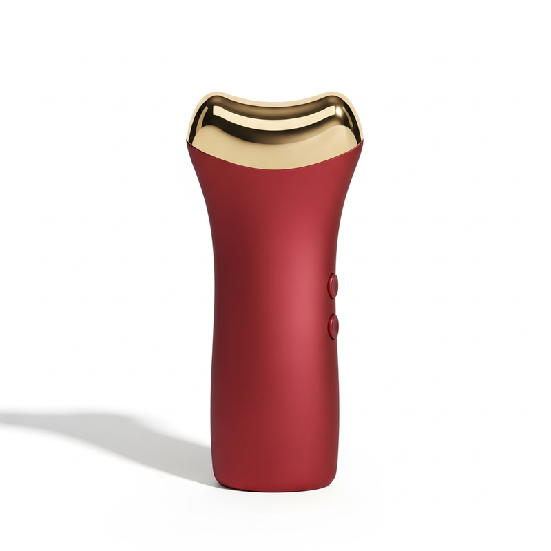Velora Facial Therapy Massager - red body with gold massage head